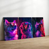 Dog with Glasses Glass Wall Art Bundle.